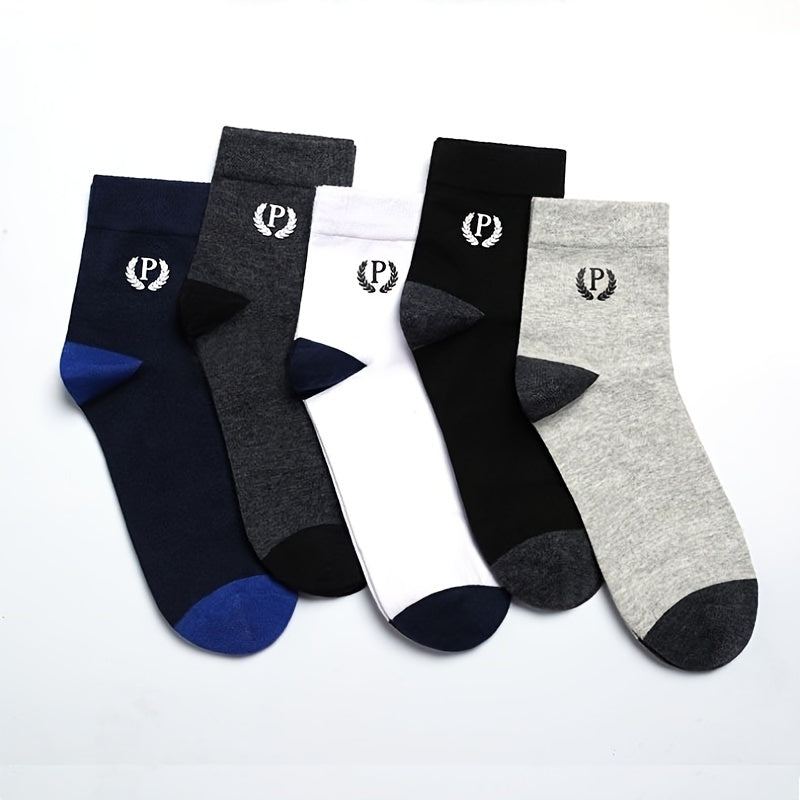 5 Pairs Men's Sweat Absorbing Sport Socks - Running Training