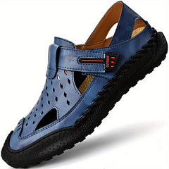 Men's Leather Sandals Closed Toe Fisherman Summer Shoes