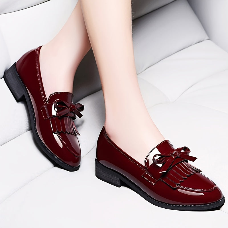 Pointed Toe Slip on Loafers Low Heel Shoes For Women