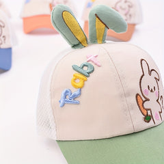 Girls Rabbit Adjustable Baseball Cap Breathable Sun Protection Mesh Cap