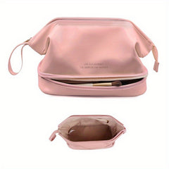 Double Layer Makeup Bag Solid Cosmetic Toiletry Wash Bag