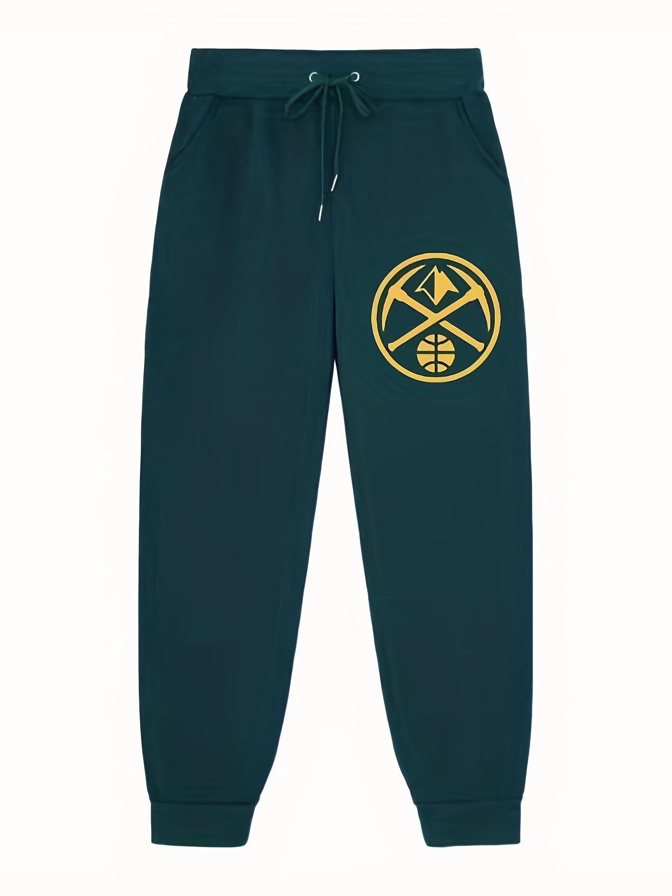Graphic Print Joggers Men's Casual Loose Fit Waist Drawstring Pants