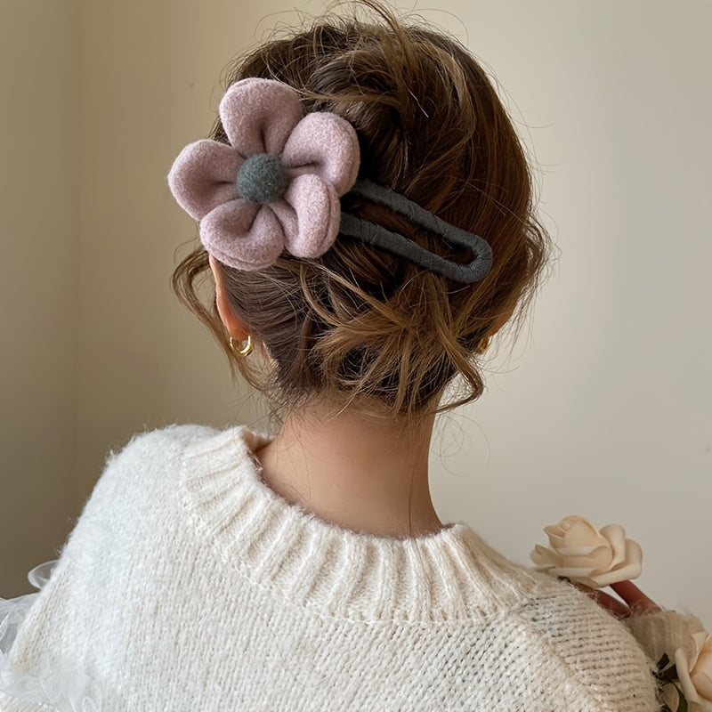 Plush Flowers Hairpin Hairpin Clip For Women Wedding Hair Clip