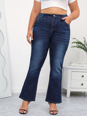 High Rise Button Fly Flared Leg Jeans