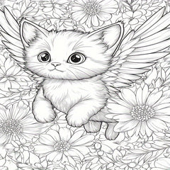 Fairy Cat Coloring Book 22 Pages Thick Paper Creative Halloween