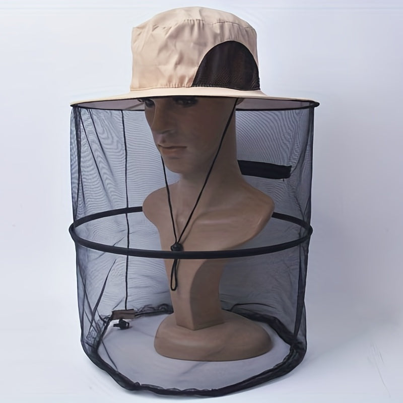 Unisex SunShade Large Brim Hat with Mosquito Protection