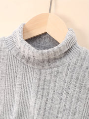 Girls' 2pcs Mock Neck Sweater Top and Bodycon Dress Set
