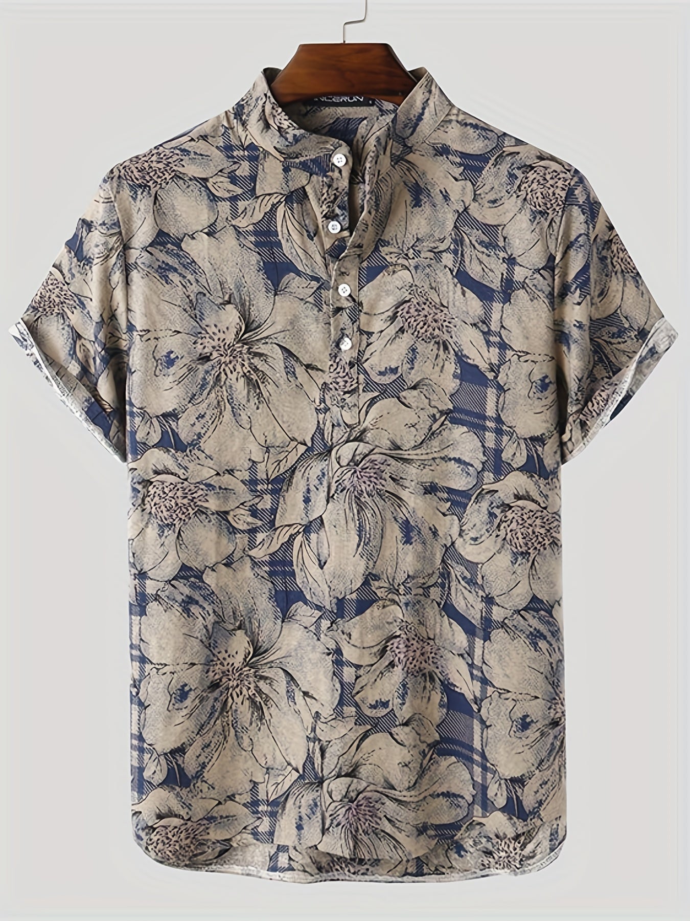 Flower Pattern Print Men s Comfy T shirt Graphic Tee