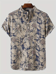 Flower Pattern Print Men s Comfy T shirt Graphic Tee