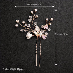 Bridal Hairpin Floral Crystal Rhinestone Hair Comb
