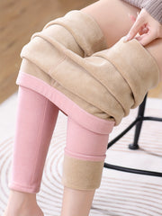 Plush Lined Thermal Pants Soft & Comfy Slim Elastic Tights