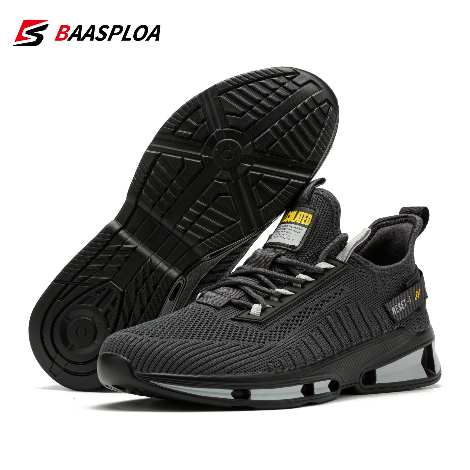 Baasploa Men's Running Shoes Breathable Trainers Sneakers