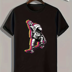 Astronaut Print Men's Graphic T-shirt for Summer