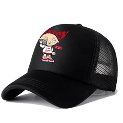 Sunshade Adjustable Baseball Cap with Cartoon Embroidery