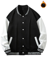 Christmas Rabbit Graphic Print Men's Baseball Jacket
