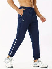 Stretch Elastic Waist Joggers Zipper Pockets Men s Pants Gym Workout