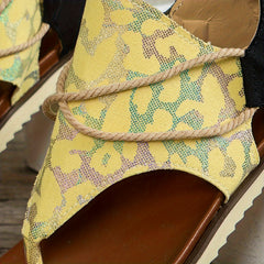 Leopard Print Thong Sandals Comfy Roman Style Vacation Beach Sandals