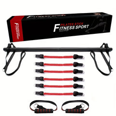 Portable Pilates Stretching Bar Kit with Adjustable Resistance Band
