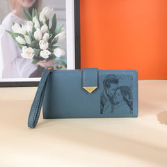 Personalized Photos Wallet Large Capacity Clasp Clutch Bag Bifold Wallet