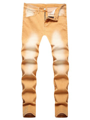Y2k Slim Fit Jeans Men's Casual Street Style Distressed Stretch Denim Pants