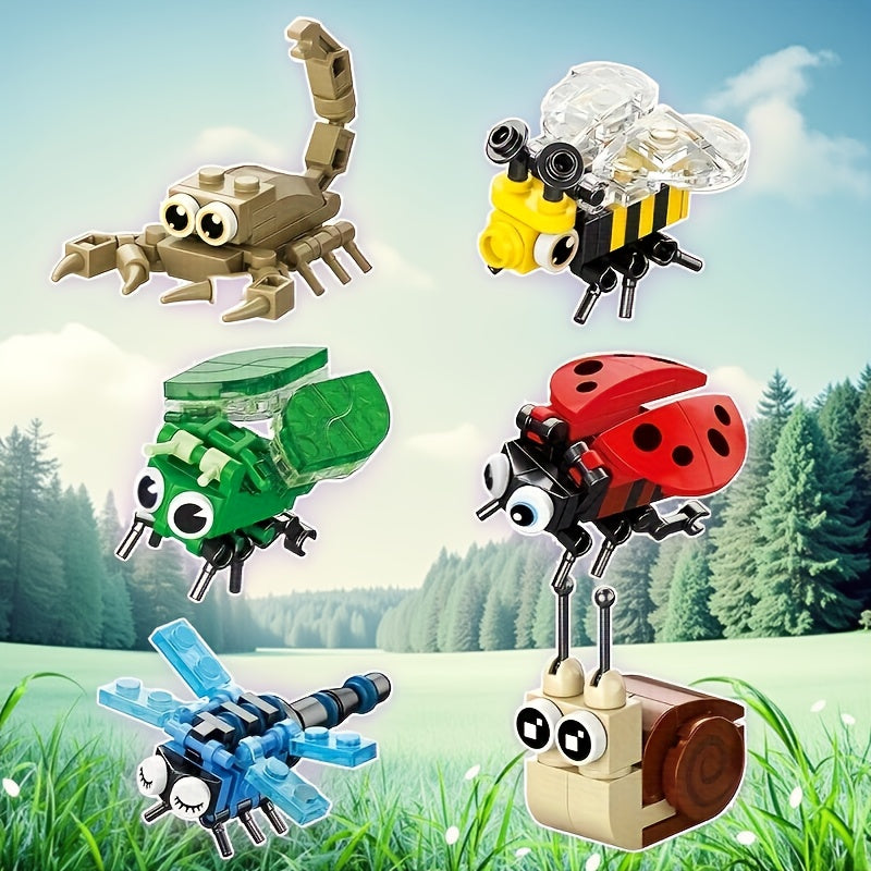 Insect Building Block Set Bee Ladybug Firefly Dragonfly Spider Toy