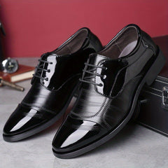 Men's British Style Derby Shoes - Wedding Business Dress Shoes