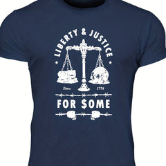 Men's Liberty & Justice Print Tee Crew Neck T-shirt
