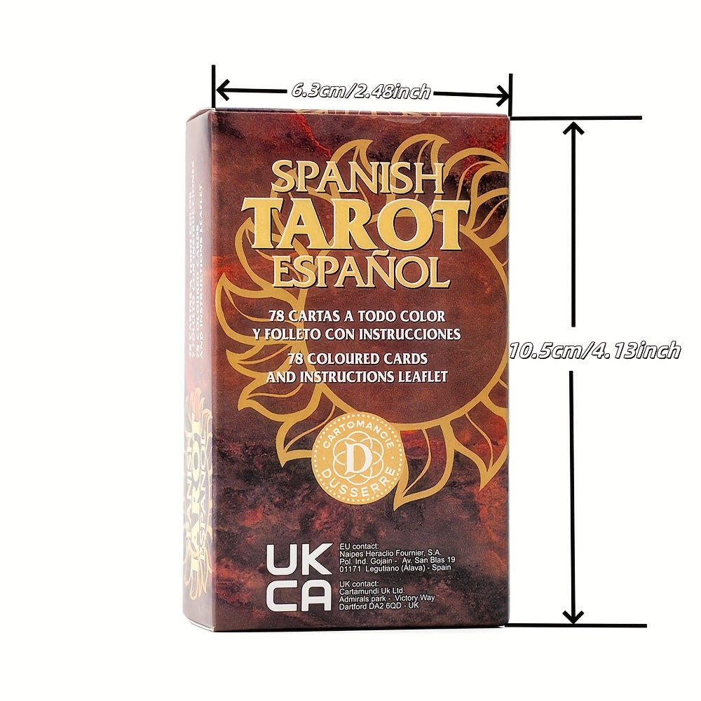 Spanish Tarot Deck with Red Sun Patterns