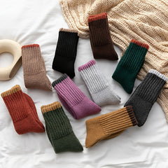 Vintage Warm Winter Socks Cozy Soft Knit Crew Socks