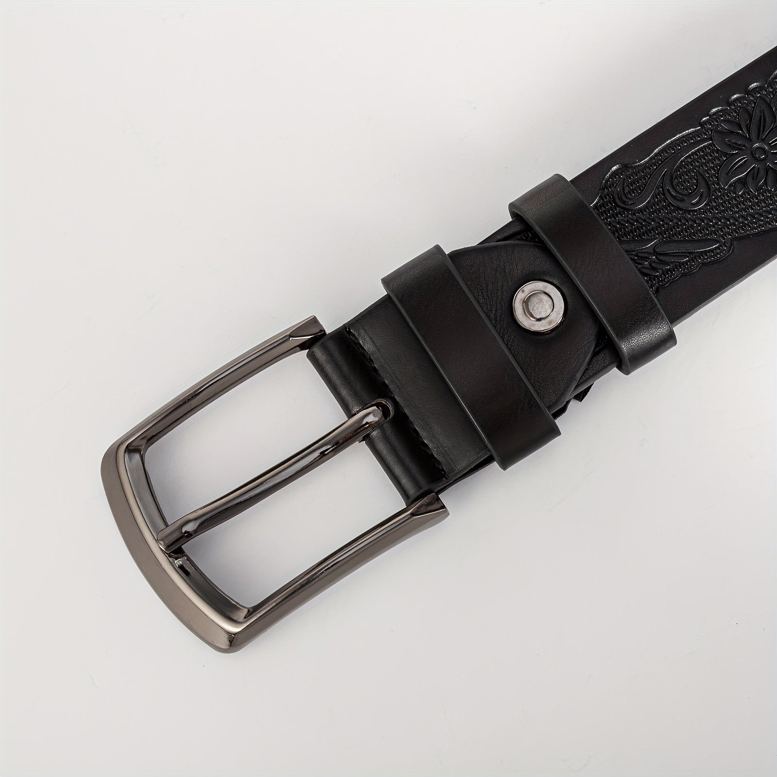 Men's Embossed PU Leather Belt