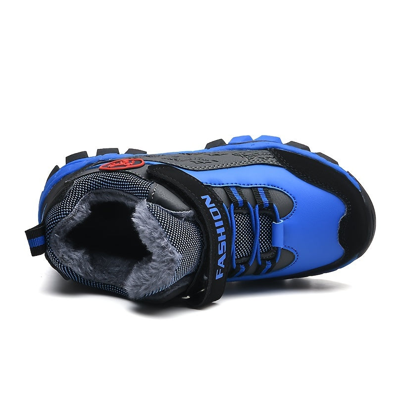 Boys Warm Fleece Sneakers Outdoor Hiking Climbing Shoes
