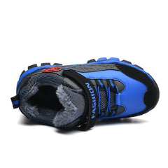 Boys Warm Fleece Sneakers Outdoor Hiking Climbing Shoes