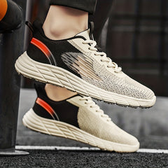 Men's Lightweight Running Shoes Breathable Lace-up Sneakers Non Slip