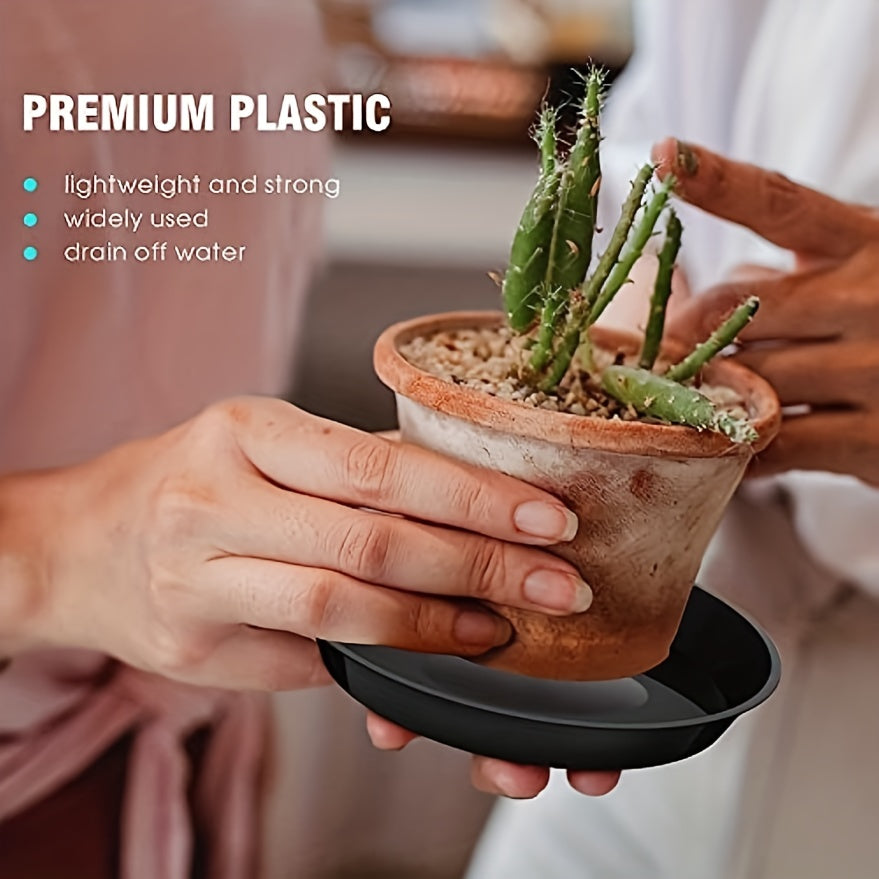 6pcs Plastic Plant Saucer Tray 15-24cm Indoor Outdoor Flower Pot Accessories