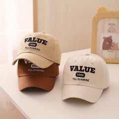 Kids Sunshade Breathable Baseball Cap With Letter Embroidery