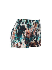 Letter & Leopard Print Skinny Shorts Casual Shorts For Spring & Summer