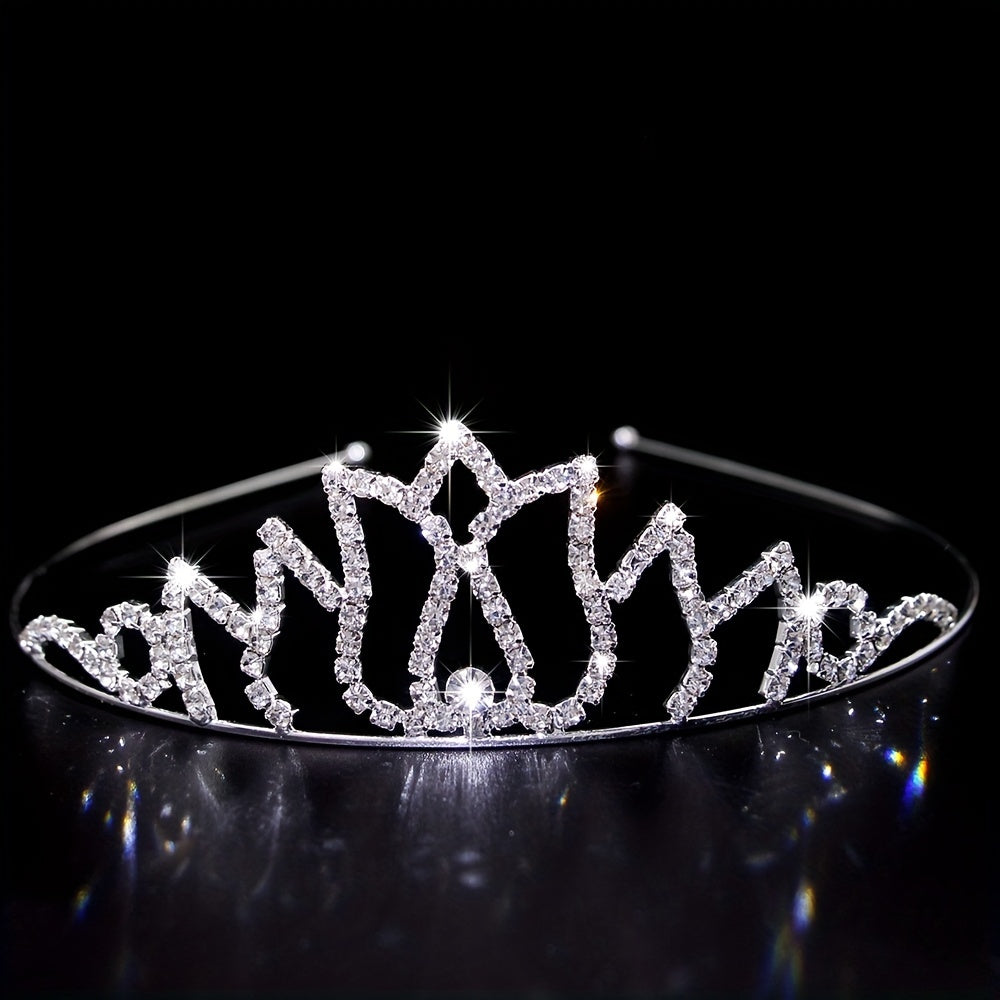 Rhinestone Headband Queen Crown Tiara Head Jewelry Bridal Wedding Hair Accessori