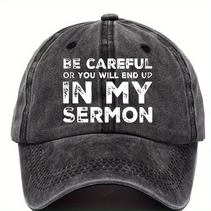 Letter Printed Cotton Baseball Cap Outdoor Sun Hat For Men And Women
