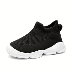 Girls Lightweight Breathable Woven Sneakers Anti Slip Low Top Slip On Shoes