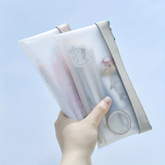 Frosted Pencil Case Transparent Large Capacity Stationery Bag