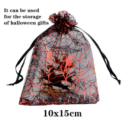 25pcs/lot Skull Halloween Organza Bag Bone Printing Party Candy Gift Packaging