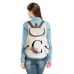Floral Print Backpack School Bag Personalized Name Eco Friendly Outdoor Travel P