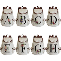 Floral Print Backpack Personalized Name Pack Women's Back Bag