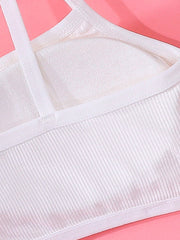3pcs Girls Solid Soft Underwear Bra Set