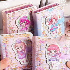 Creative Pink Cartoon Notebook with Magnetic Buckle