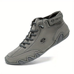 Men's Lace up Boots Casual Walking Shoes Velcro Closure
