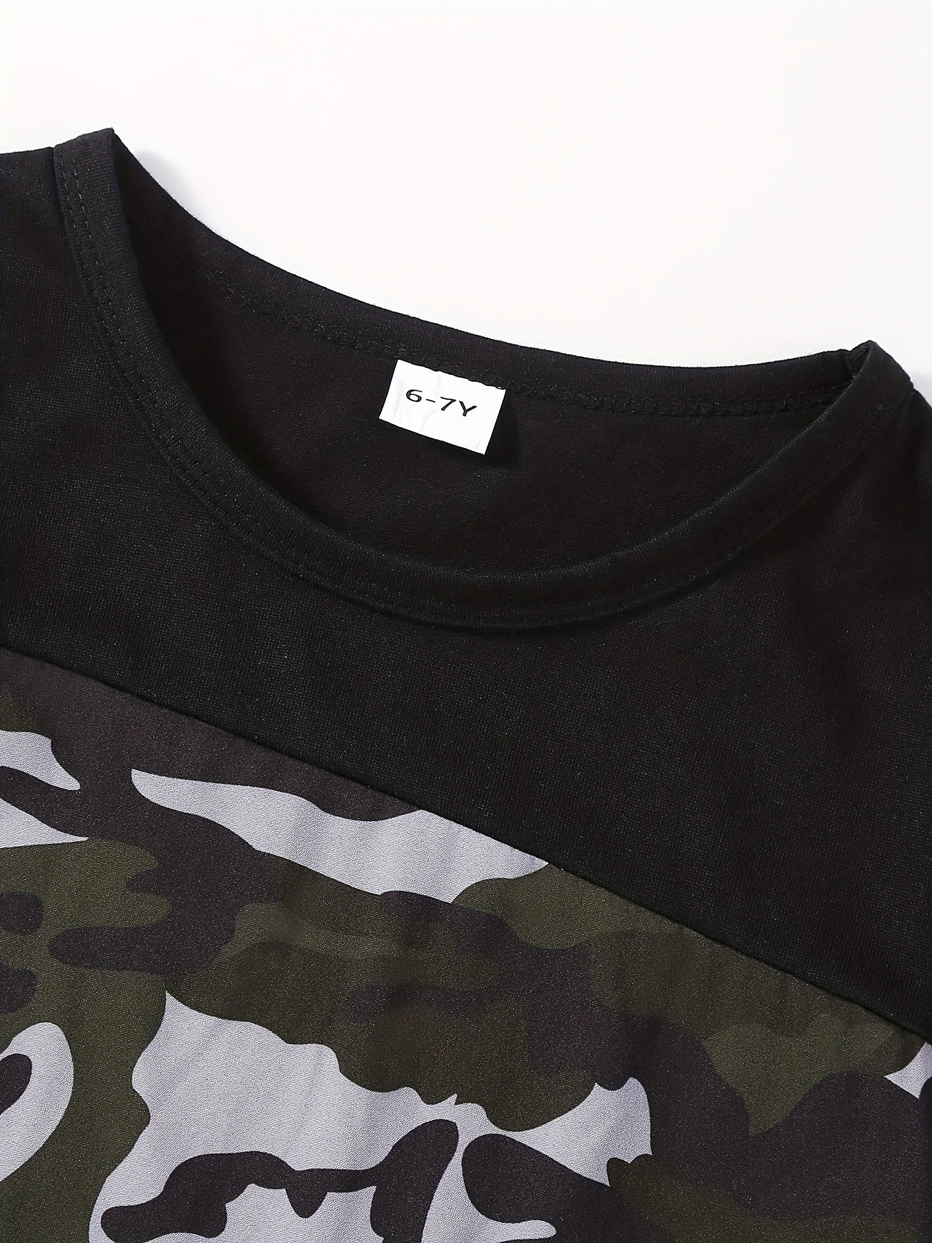 Boys Camo Print T-shirt & Shorts Set, Summer Kids Clothing