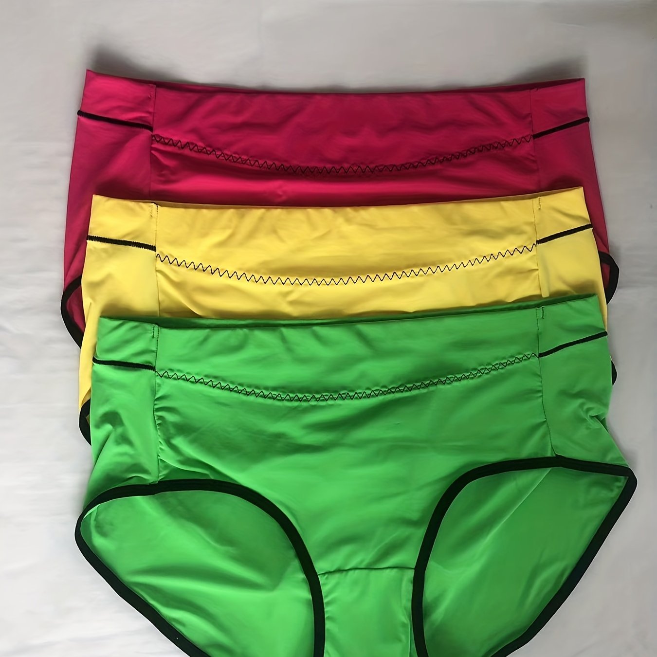 3 Pack Plus Size High Waist Stretchy Briefs Set