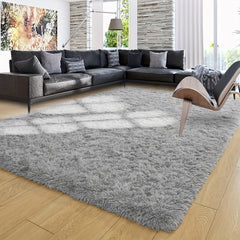 Soft Tie Dyed Fuzzy Area Rug, Plush Shag Rug for Bedroom