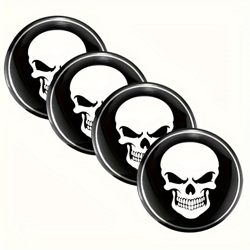 4pcs Skeleton Skull Car Wheel Center Hub Cap Stickers 56mm Car Accessories